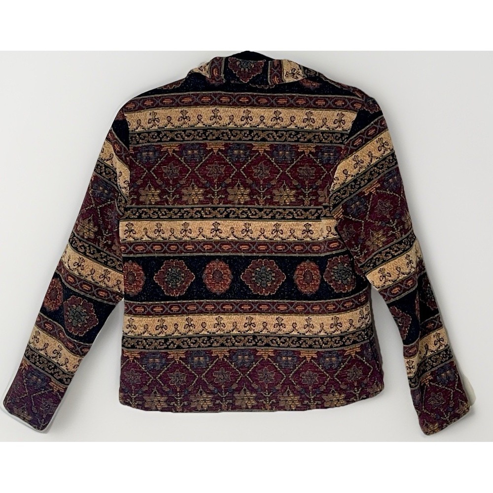 Carol Anderson Women S/M Tapestry Jacket Southwestern Boho Button Front - Picture 4 of 11